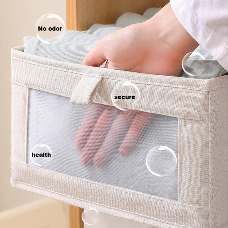 Size L Storage Box Oxford Cloth Foldable Clothes Organizer with Clear Window Size L Storage Box Oxford Cloth Foldable Clothes Organizer with Clear Window